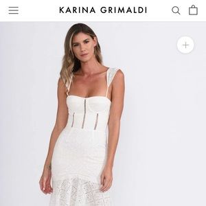 Karina Grimaldi White Eyelet Dress Size S